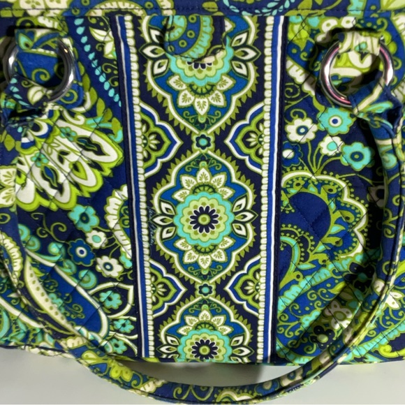 Vera Bradley Rhythm & Blues Structured Shoulder Bag Blue Greens Floral Pattern - Picture 14 of 16